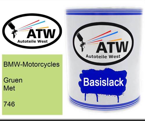 BMW-Motorcycles, Gruen Met, 746: 1L Lackdose, von ATW Autoteile West.